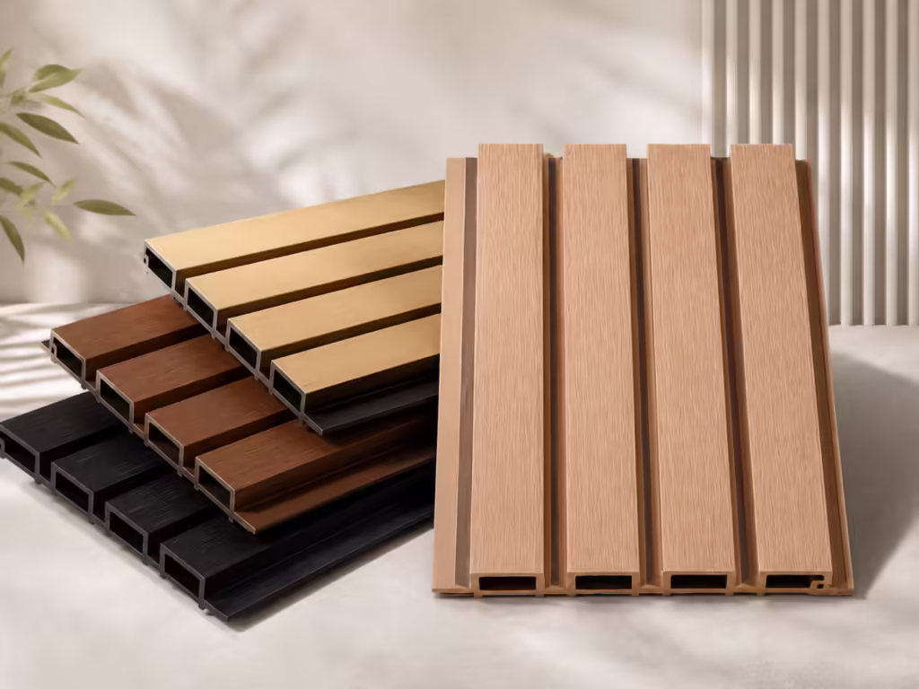 Decorative wall panels in wood finish for interior acoustic wall design