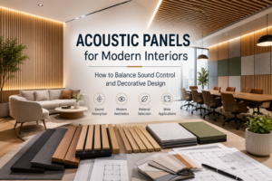 Acoustic panels for modern interiors with sound control and decorative design